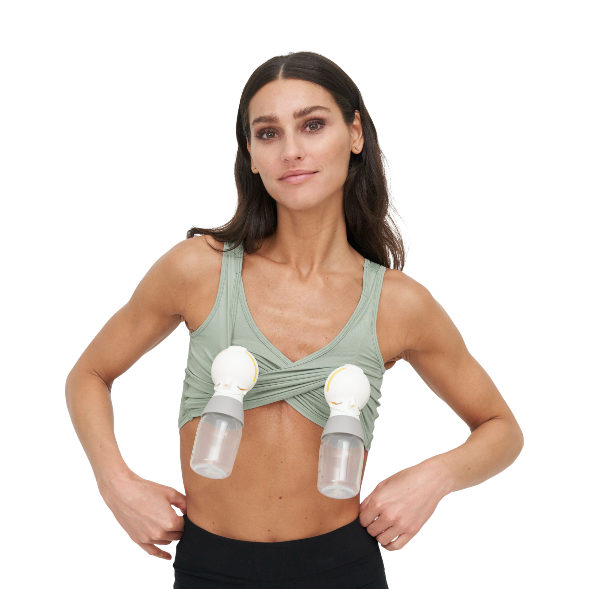 Larken Larken X Nursing + Hands-Free Pumping Bra - Sage, XS.