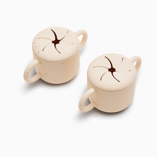 AEIOU Silicone Snack Cup (2 Pack) - Oat/Oat Speckle.