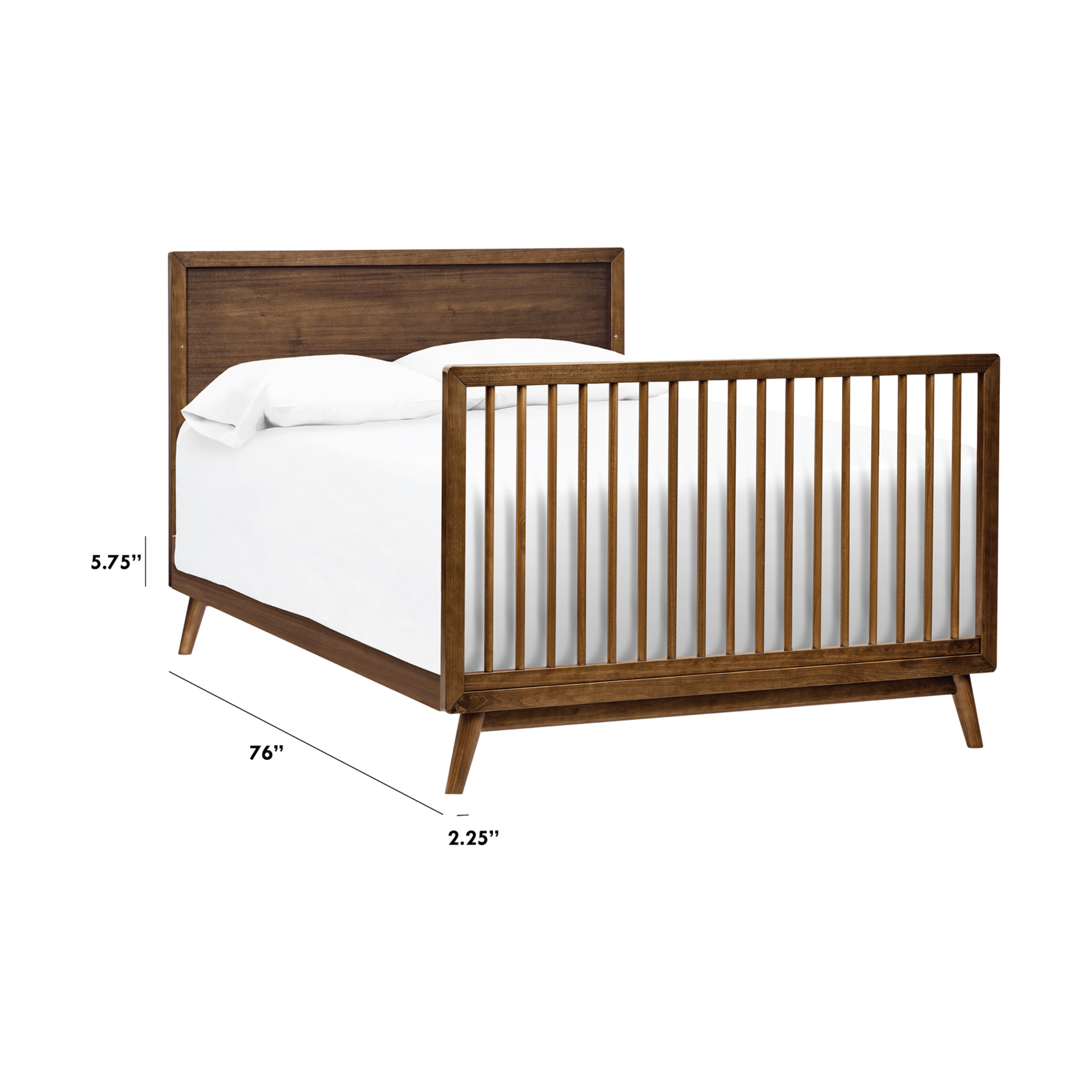 babyletto Full Size Bed Conversion Kit - Natural Walnut.