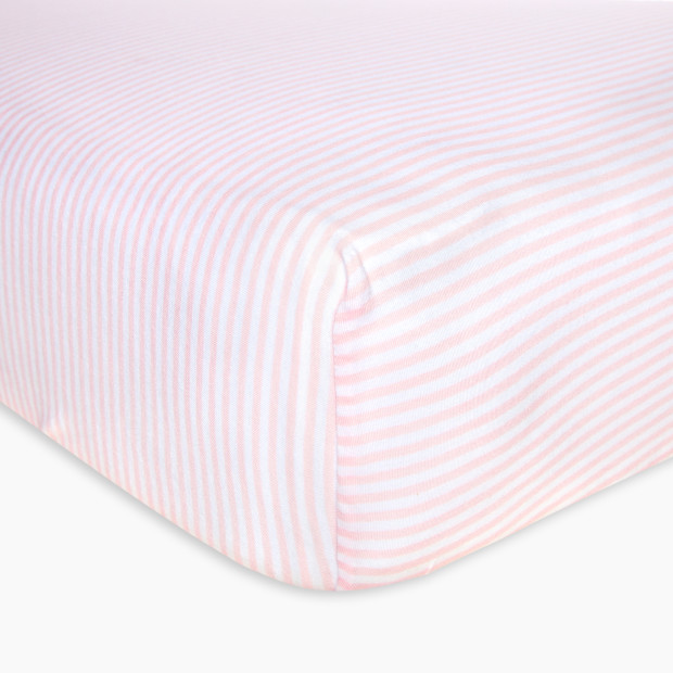 Burt's Bees Baby Organic Cotton Jersey Fitted Crib Sheet - Blossom Stripe, 1.