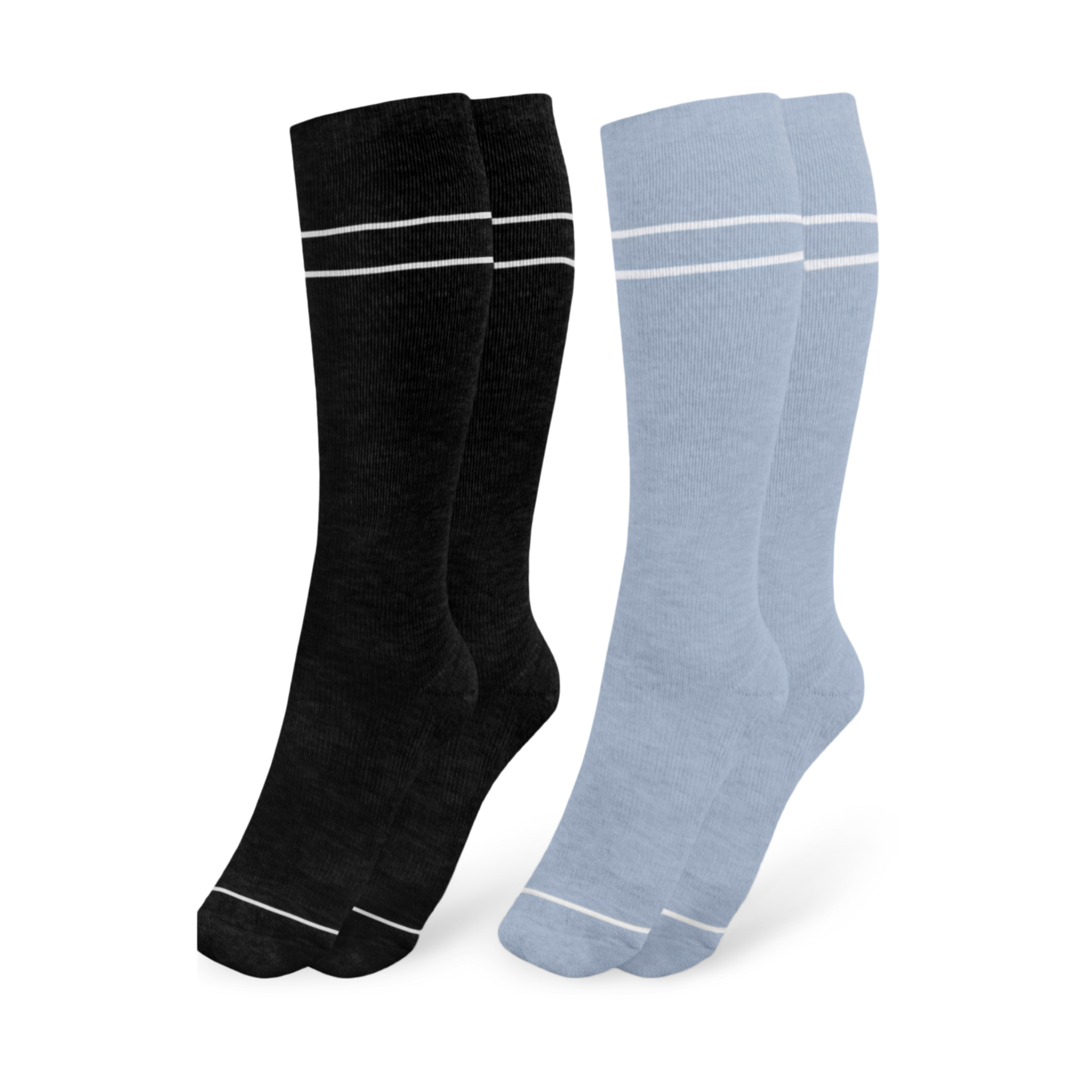 Kindred Bravely Premium Maternity Compression Socks (2-Pack) - Stone Blue And Black, Regular.