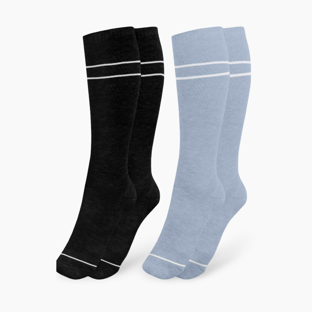 Kindred Bravely Premium Maternity Compression Socks (2-Pack) - Stone Blue And Black, Os.