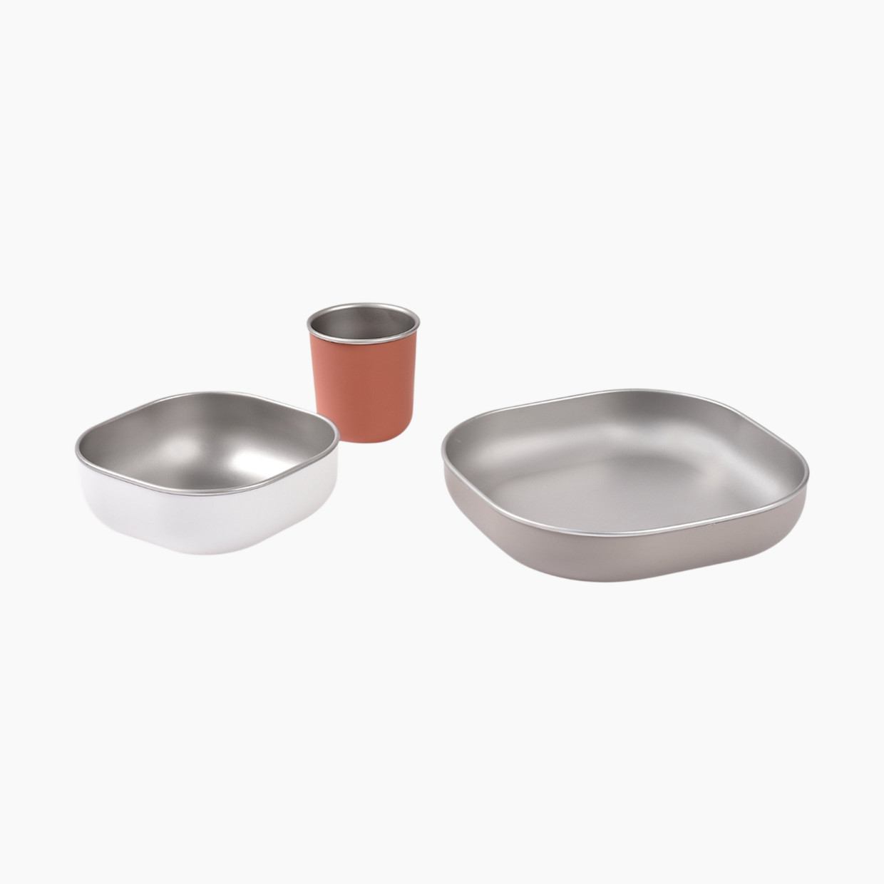 Beaba Stainless Steel Meal Set - Terracotta.