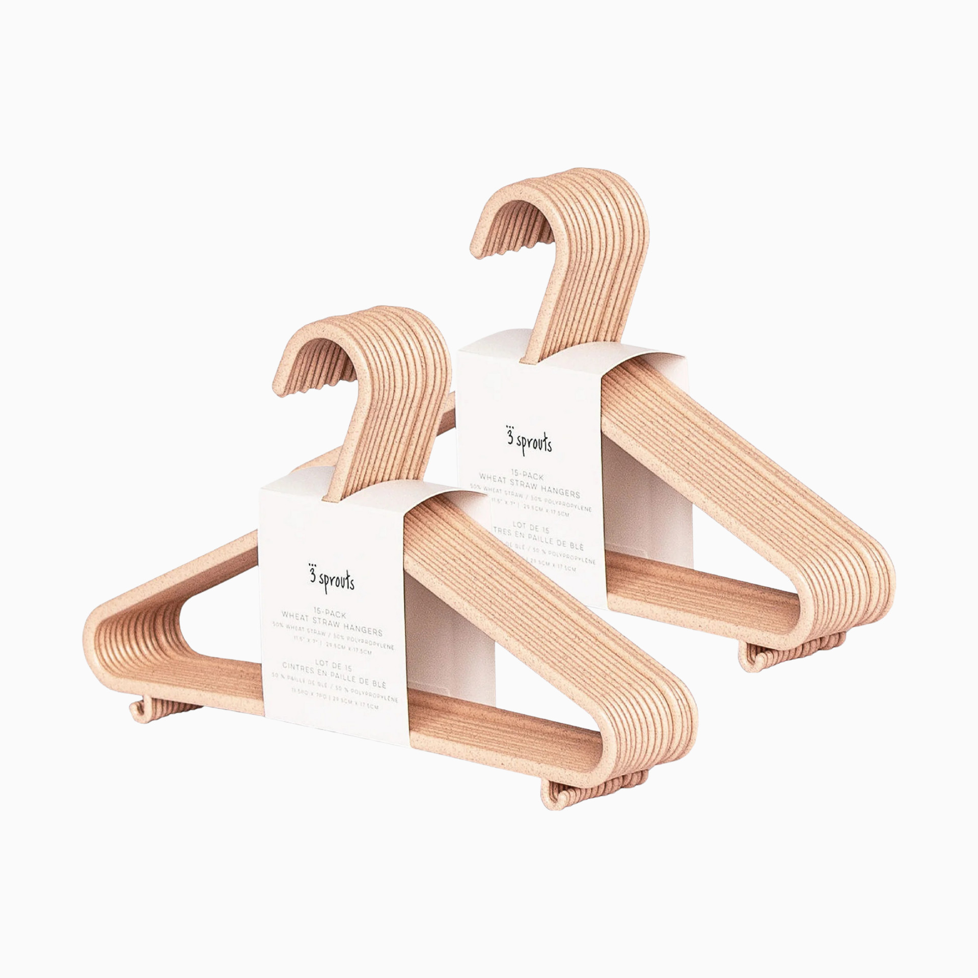 3 Sprouts Baby fluweel, antislip kleerhangers - Pack van 30 - Crème 3 Sprouts Baby fluweel, antislip kleerhangers - Pack van 30 - Crème