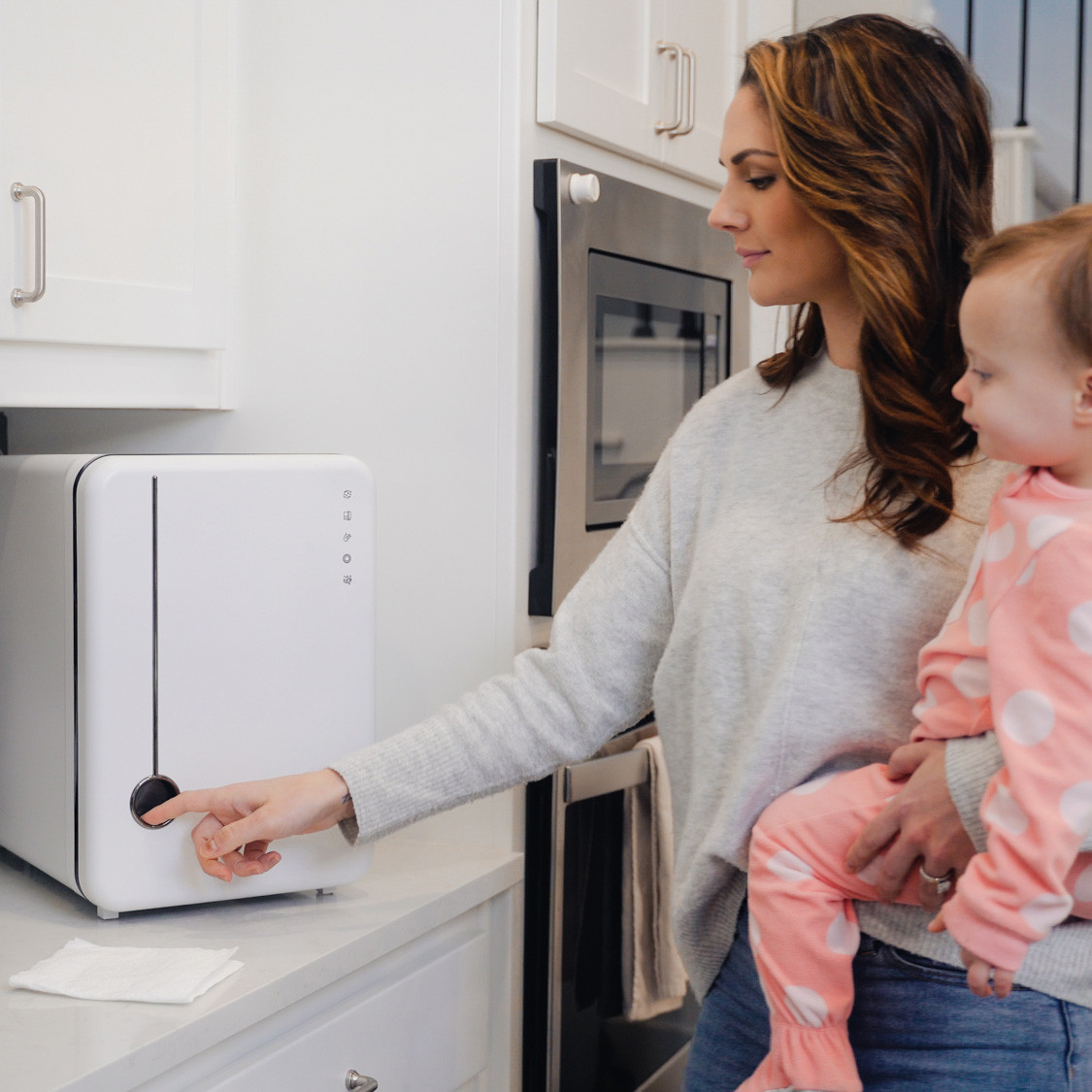 Wabi Baby UVC LED Sanitizer & Dryer Ultra - White / Gunmetal Trim.