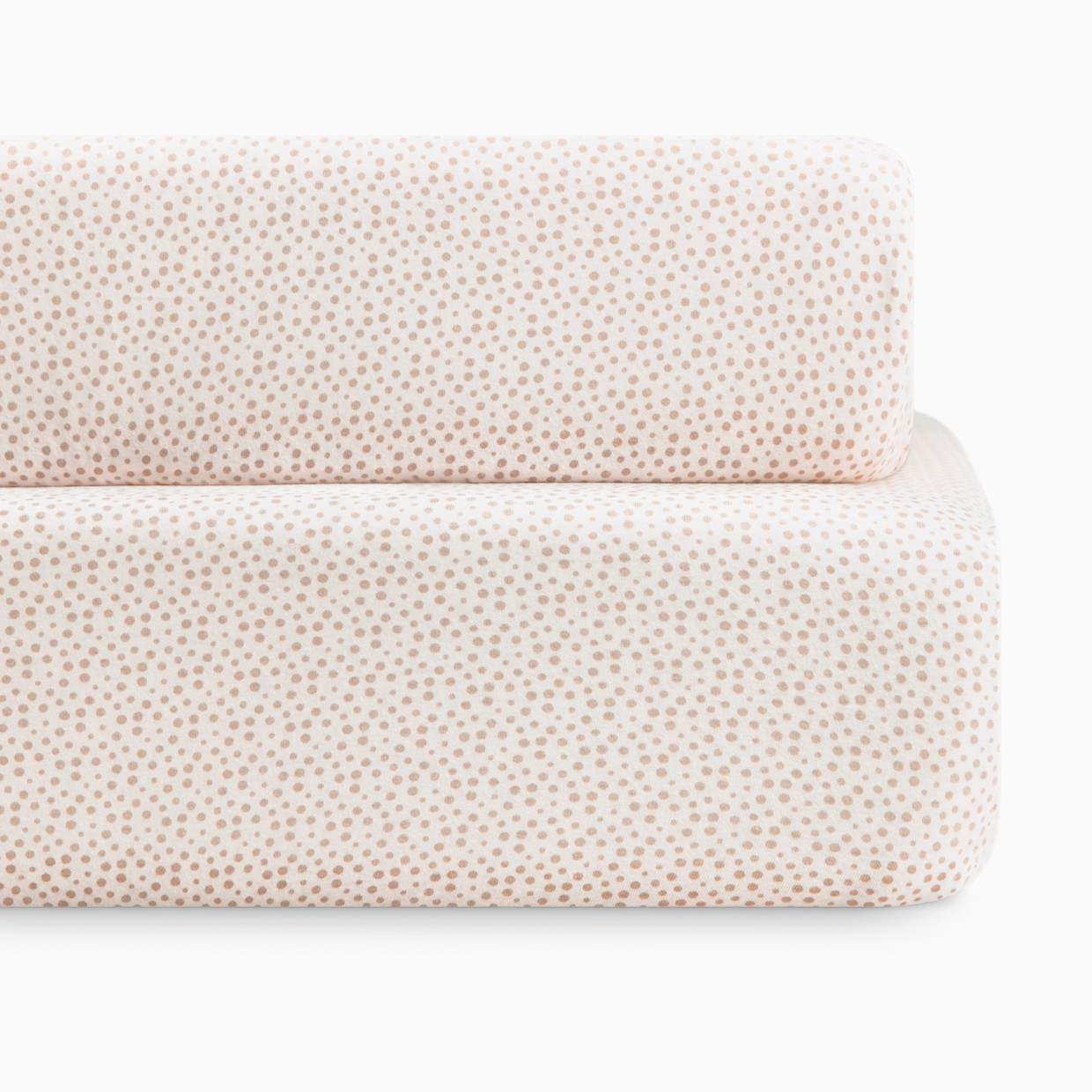 Bellini Organic Jersey Cotton Crib Sheet and Changing Pad Cover Set - Tan Dots.