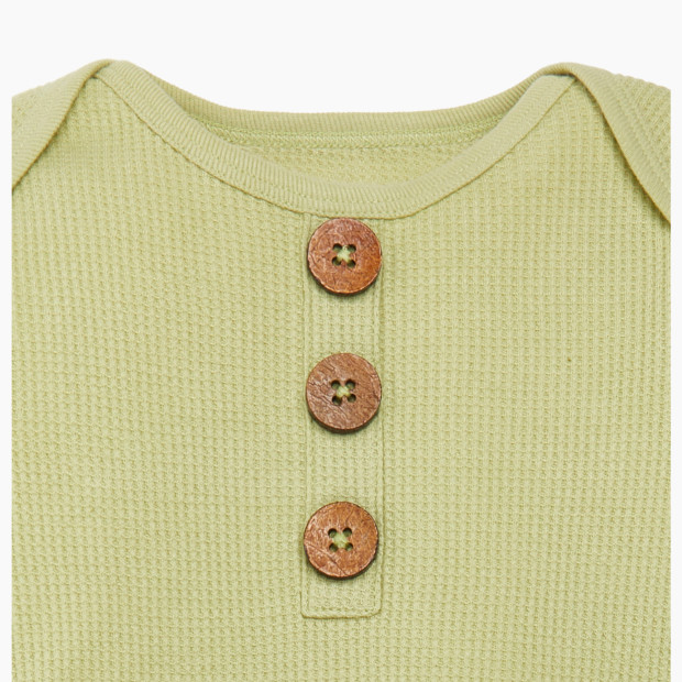 Tiny Kind Waffle Knotted Gown - Lt. Olive, 0-3 M.