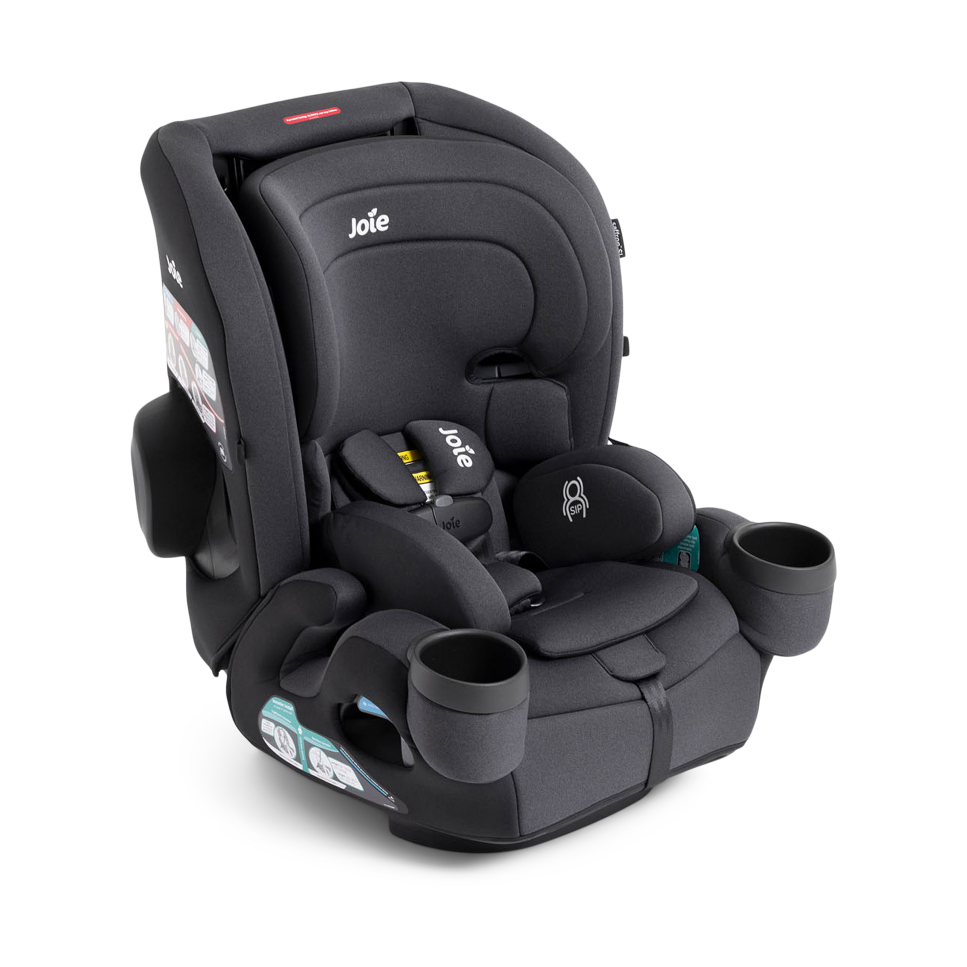 Joie Saffron SI 4-in-1 Car Seat – Car Seat for Infants to Toddlers to Big Kids - 4 Modes, 10-Position No-Rethread Headrest & Harness (Shale)