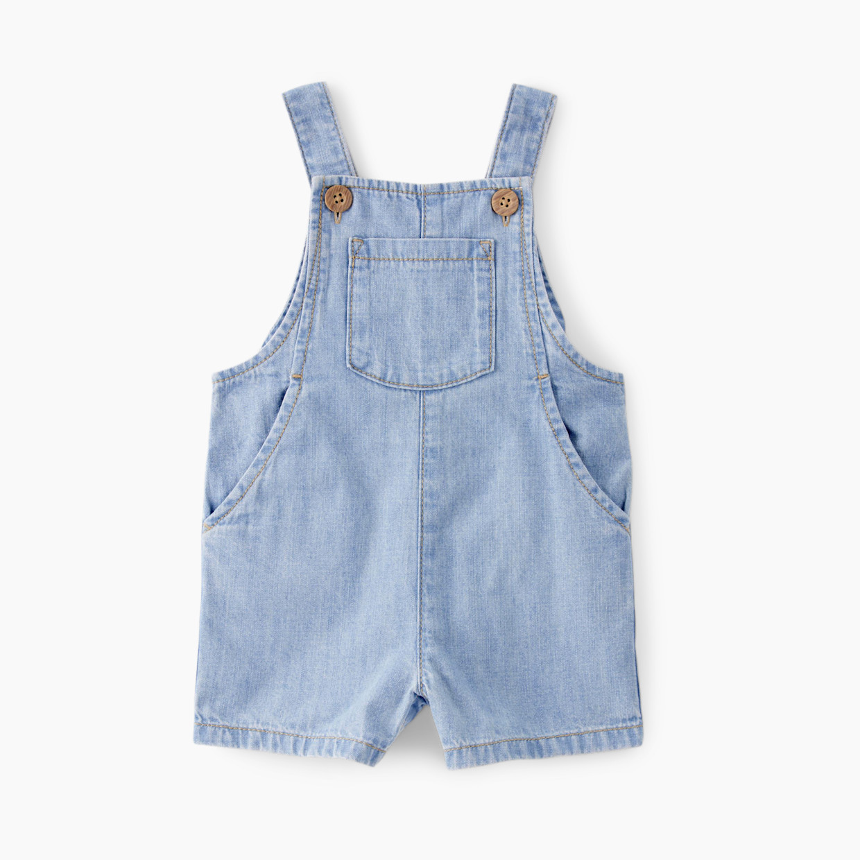 Carter's Little Planet Organic Cotton Chambray Shortall - Blue, 0-3 M.