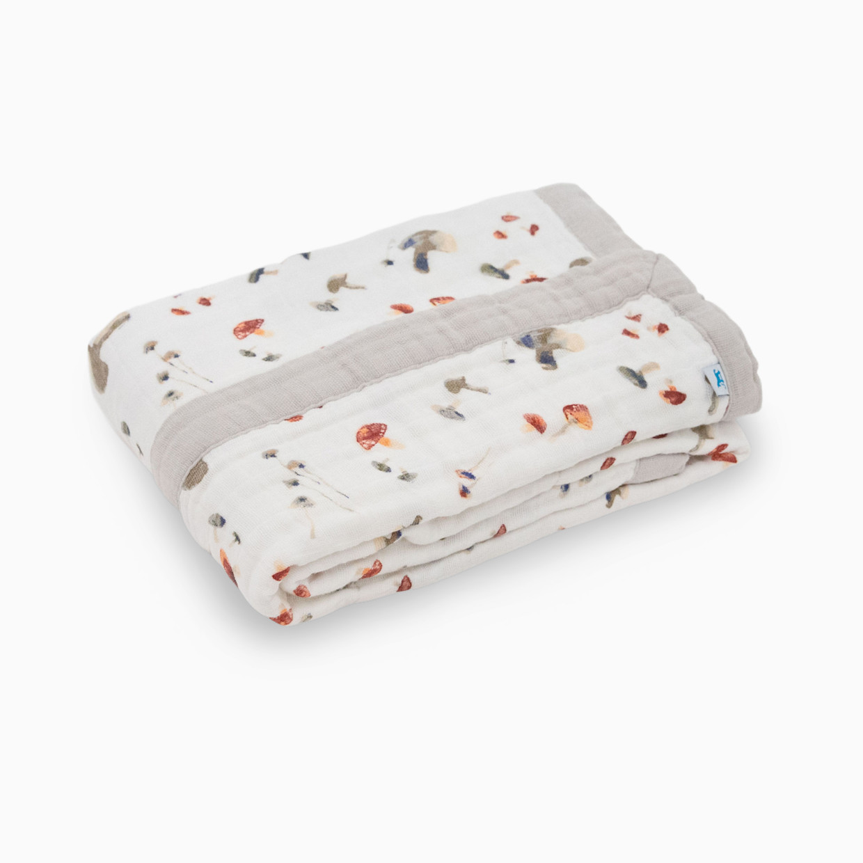 Little Unicorn Cotton Muslin Baby Receiving Quilt - Mushrooms.