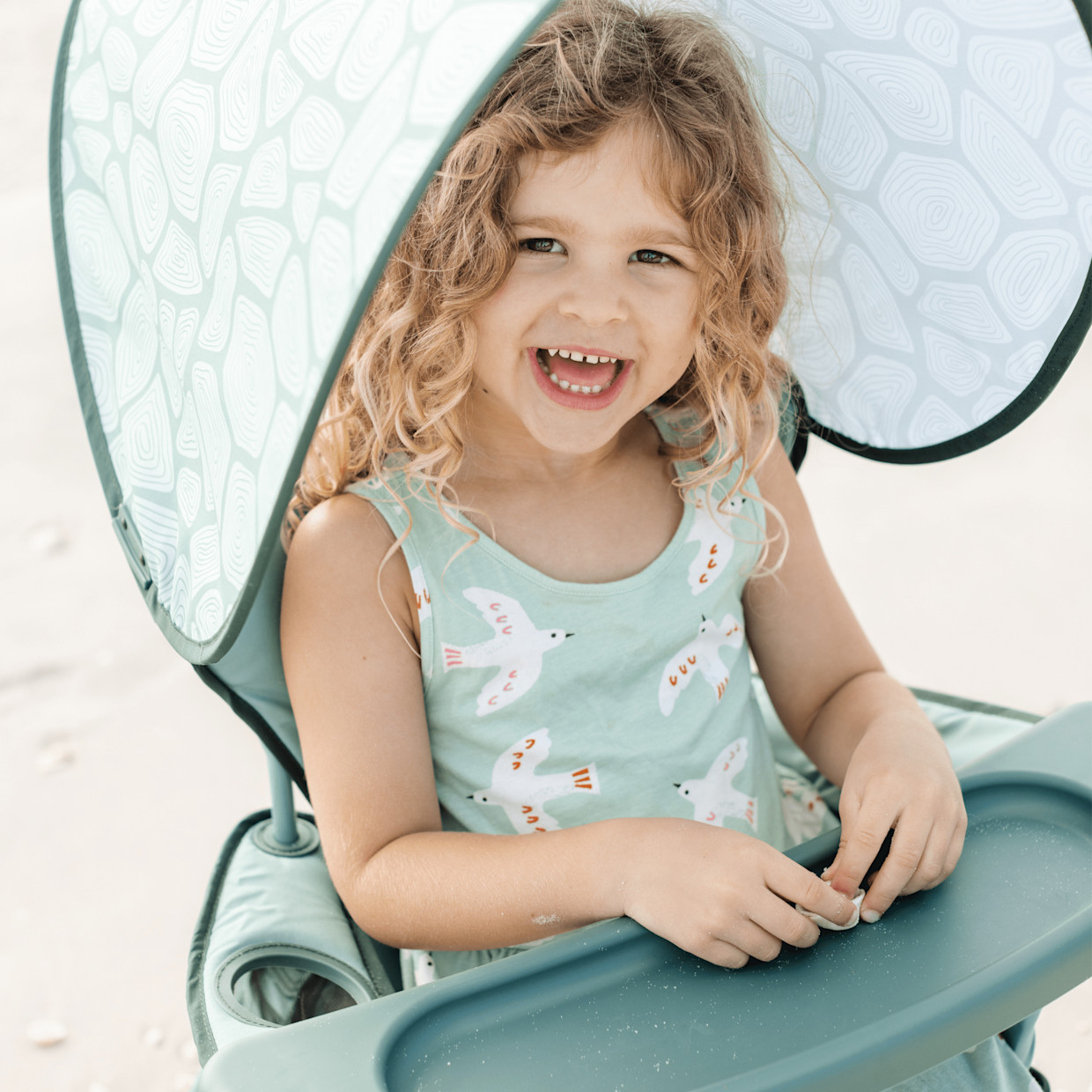 Baby Delight Go With Me Venture Deluxe Portable Chair - Green Garden.