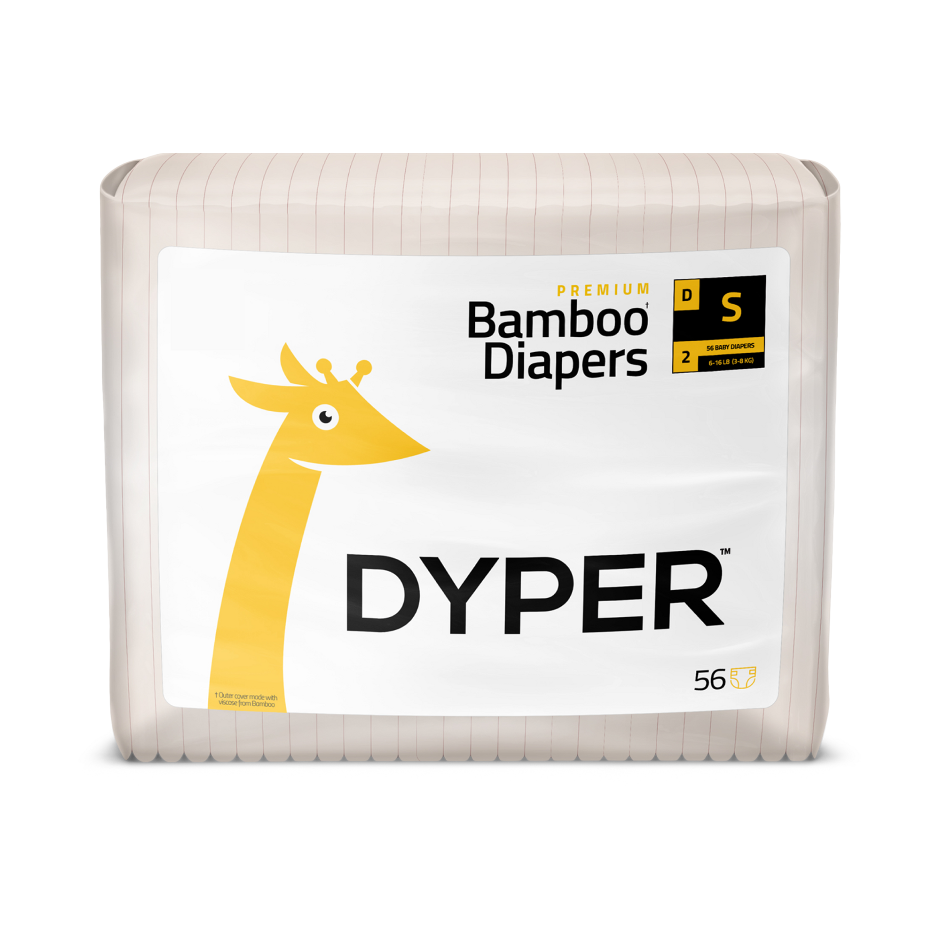 DYPER Sustainable Baby Diapers - Small, 56 Count.