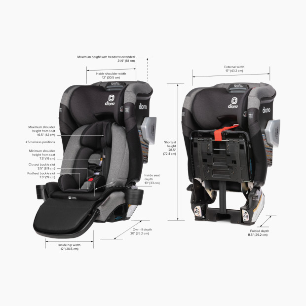 Diono Radian 3QXT+ FirstClass SafePlus All-in-One Convertible Car Seat - Gray Slate.