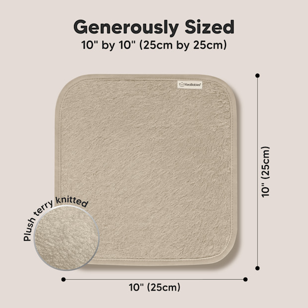 KeaBabies Deluxe Baby Bamboo Viscose Washcloths (6 Pack).