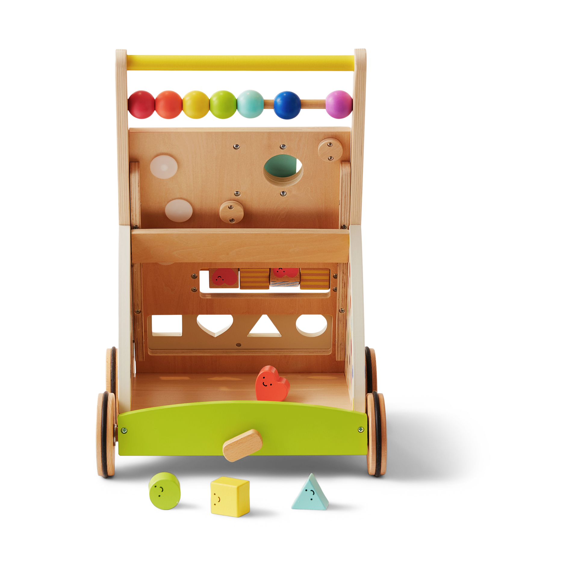 Tiny Land Premium Natural Wooden Activity Walker.