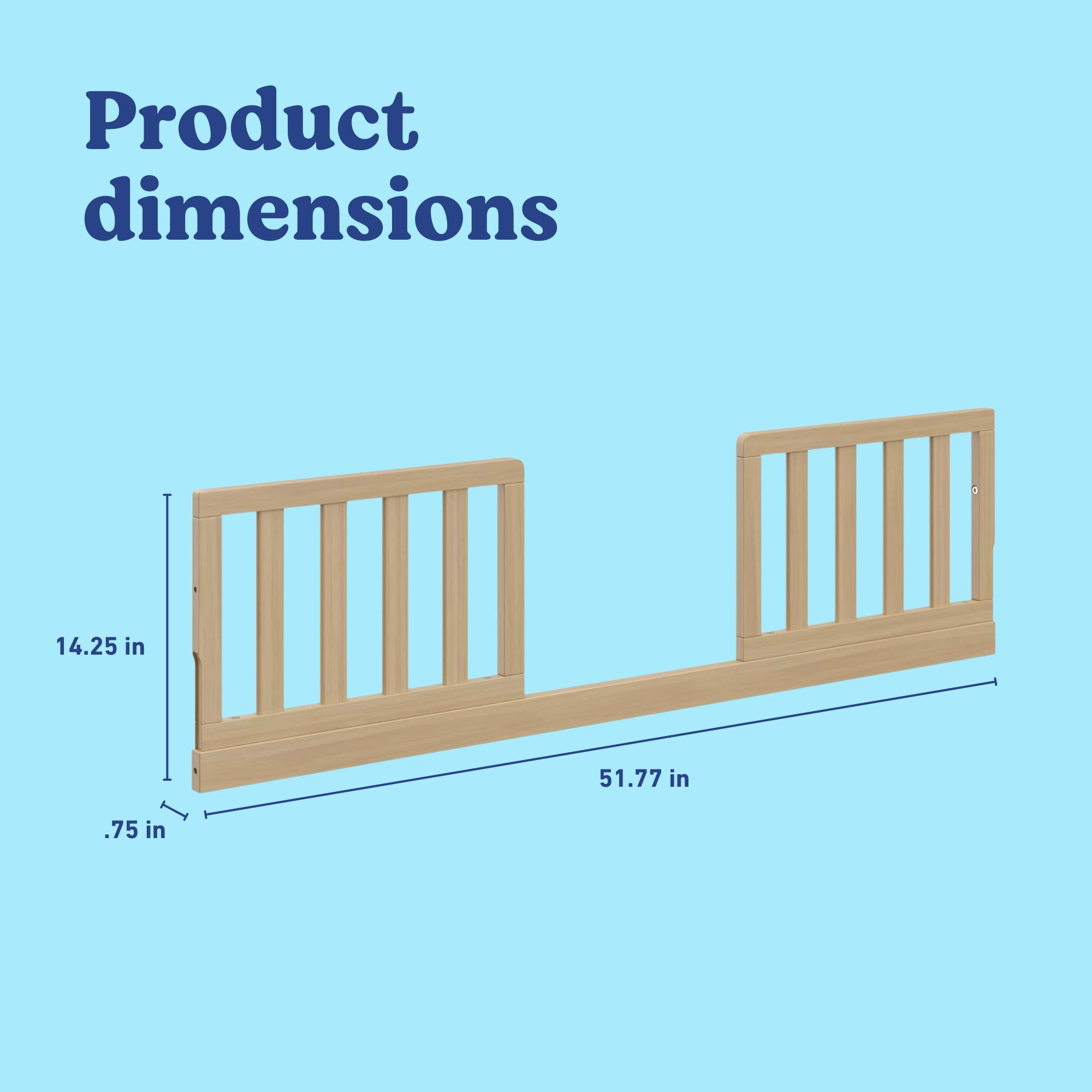 Storkcraft Universal Toddler Safety Guardrail Kit (Slats) - Driftwood.