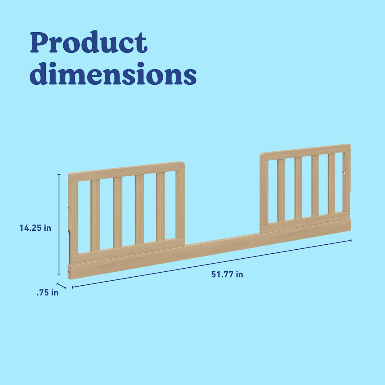 Storkcraft Universal Toddler Safety Guardrail Kit (Slats) - Driftwood.