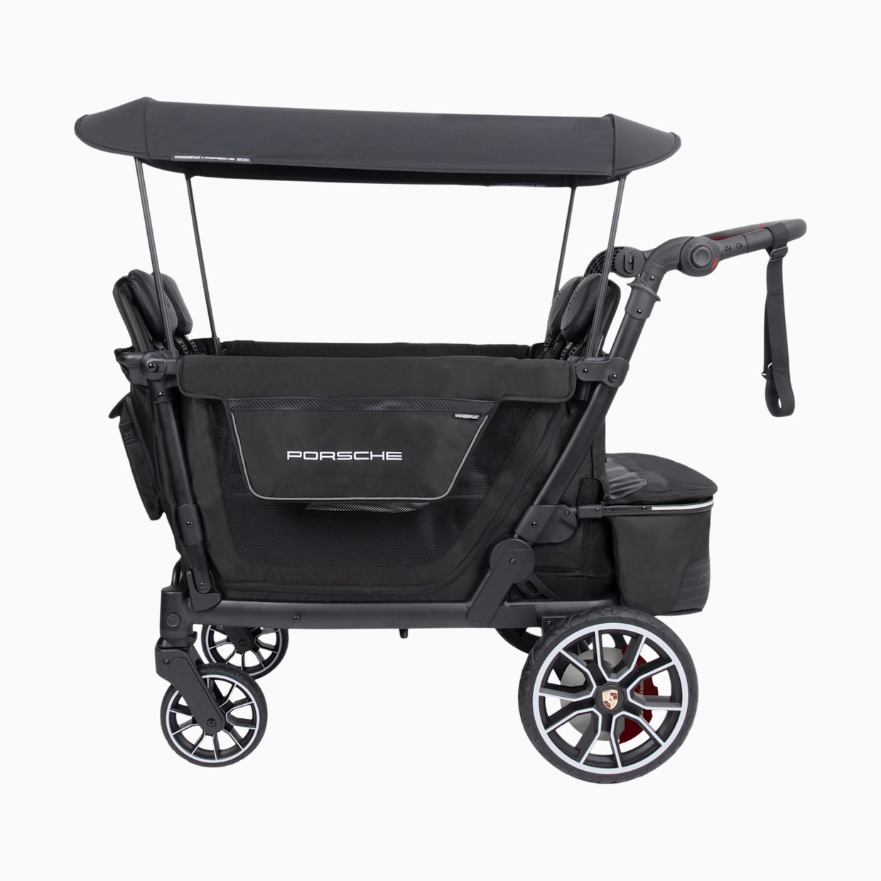 WonderFold Wagon L4 Porsche Quad Stroller Wagon (Electric) - Black.