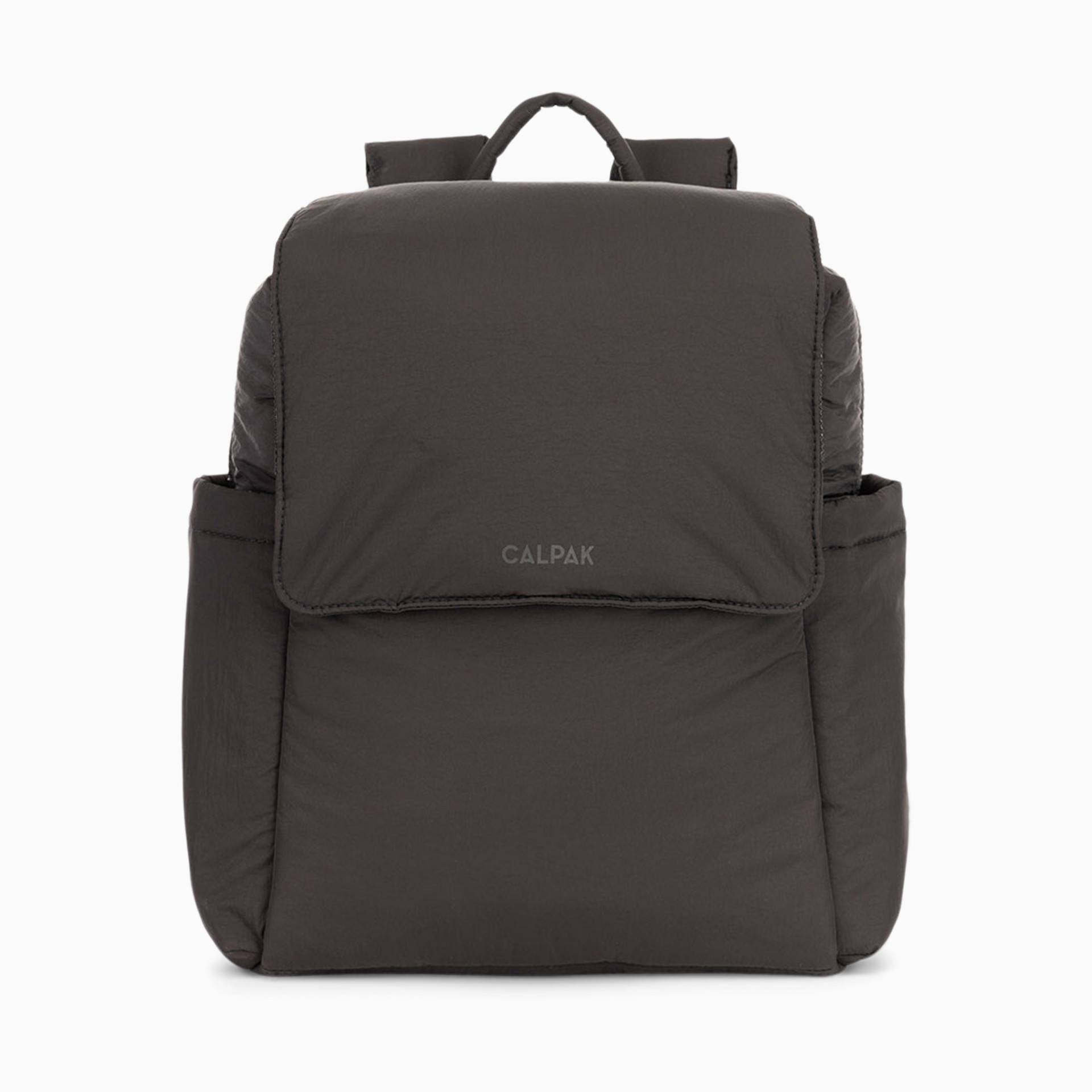 CALPAK Black Backpack – Sleek Everyday Carry Calpak Laptop Backpack navy blue gold hardware braided trim  main image 2