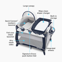 Graco pack and play quick top connect portable bouncer with bassinet
