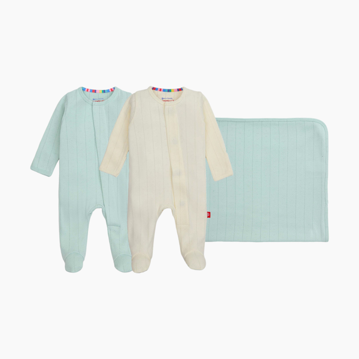 Magnetic Me Pointelle Organic Magnetic 3 Piece Gift Set - Moonlight Pointelle, Newborn.