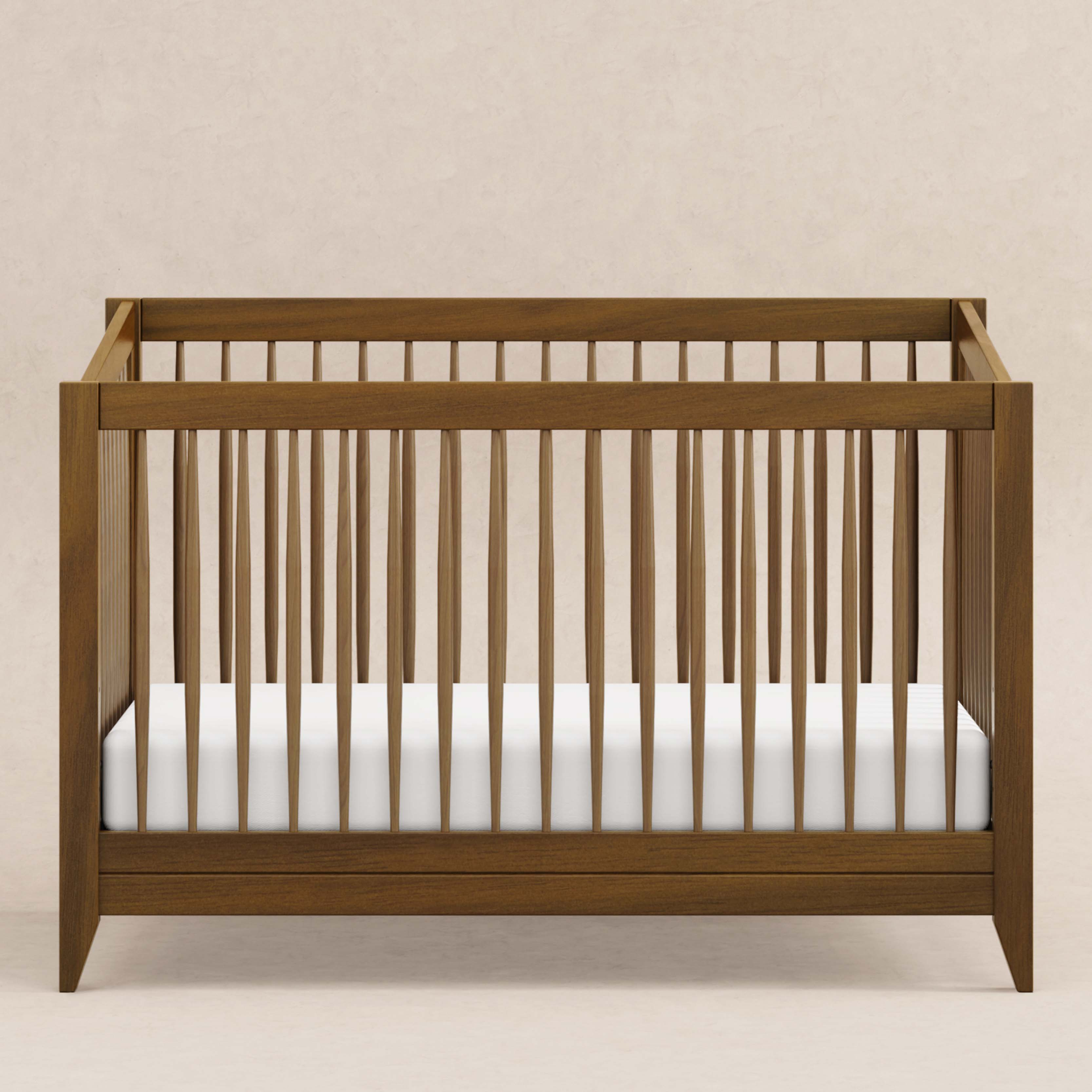babyletto Sprout 4-in-1 Convertible Crib with Toddler Bed Conversion Kit - Natural Walnut.