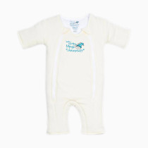 Baby Merlin's Magic Sleepsuit - Cotton Baby Swaddle Transition Product - Soft and Breathable Design, Double Zipper for Easy Diaper Changes, Promotes Safe Sleep - Cream - Small 12-18lbs