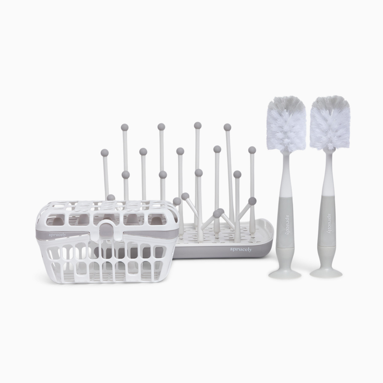 Sprucely Bottle Accessories Starter Set - White/Grey.