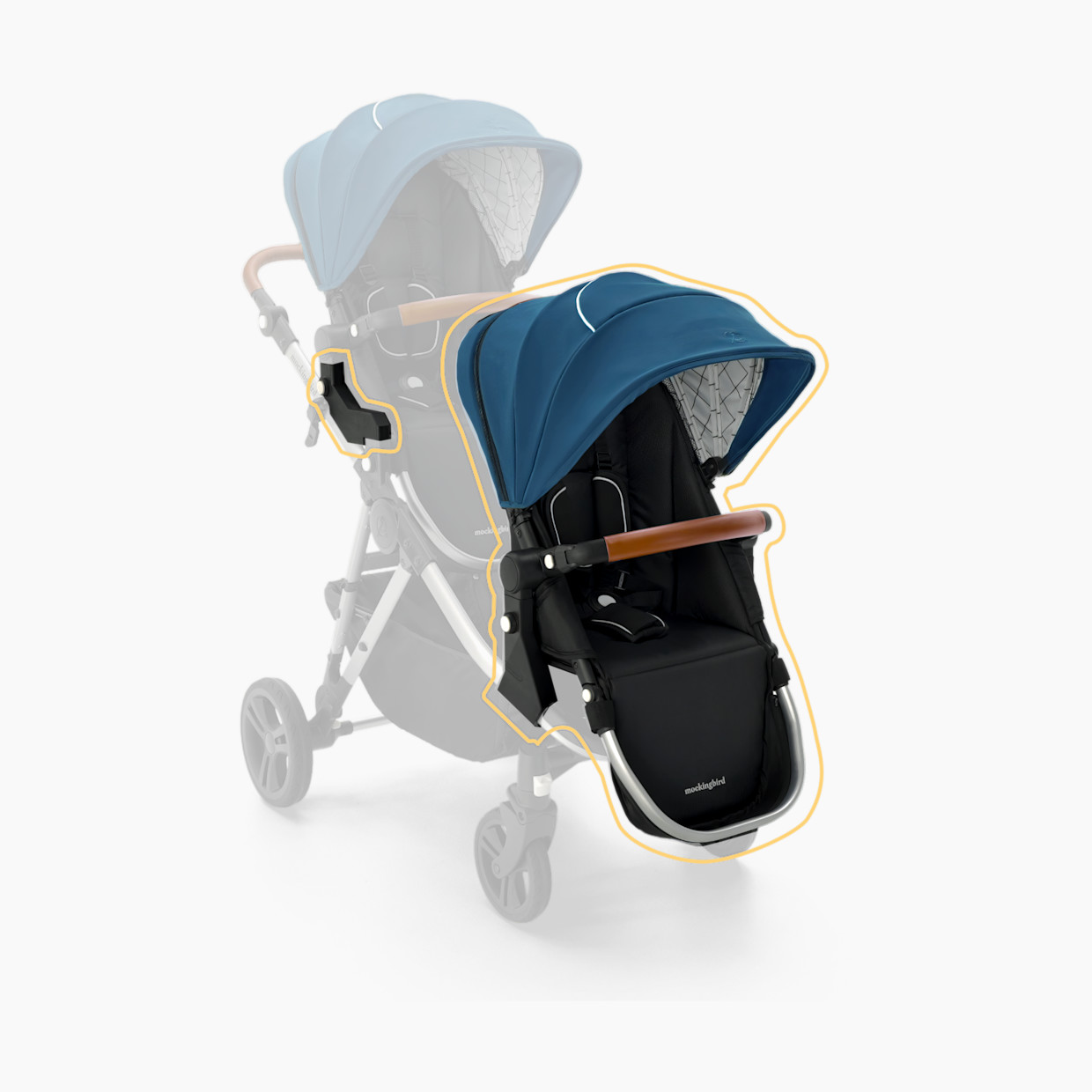 Mockingbird 2nd Seat Kit 2.0 - Sea/Windowpane Canopy With Penny Leather.