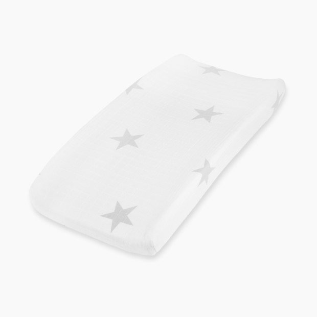Aden + Anais Essentials Cotton Muslin Changing Pad Cover - Twinkle Silver Star.
