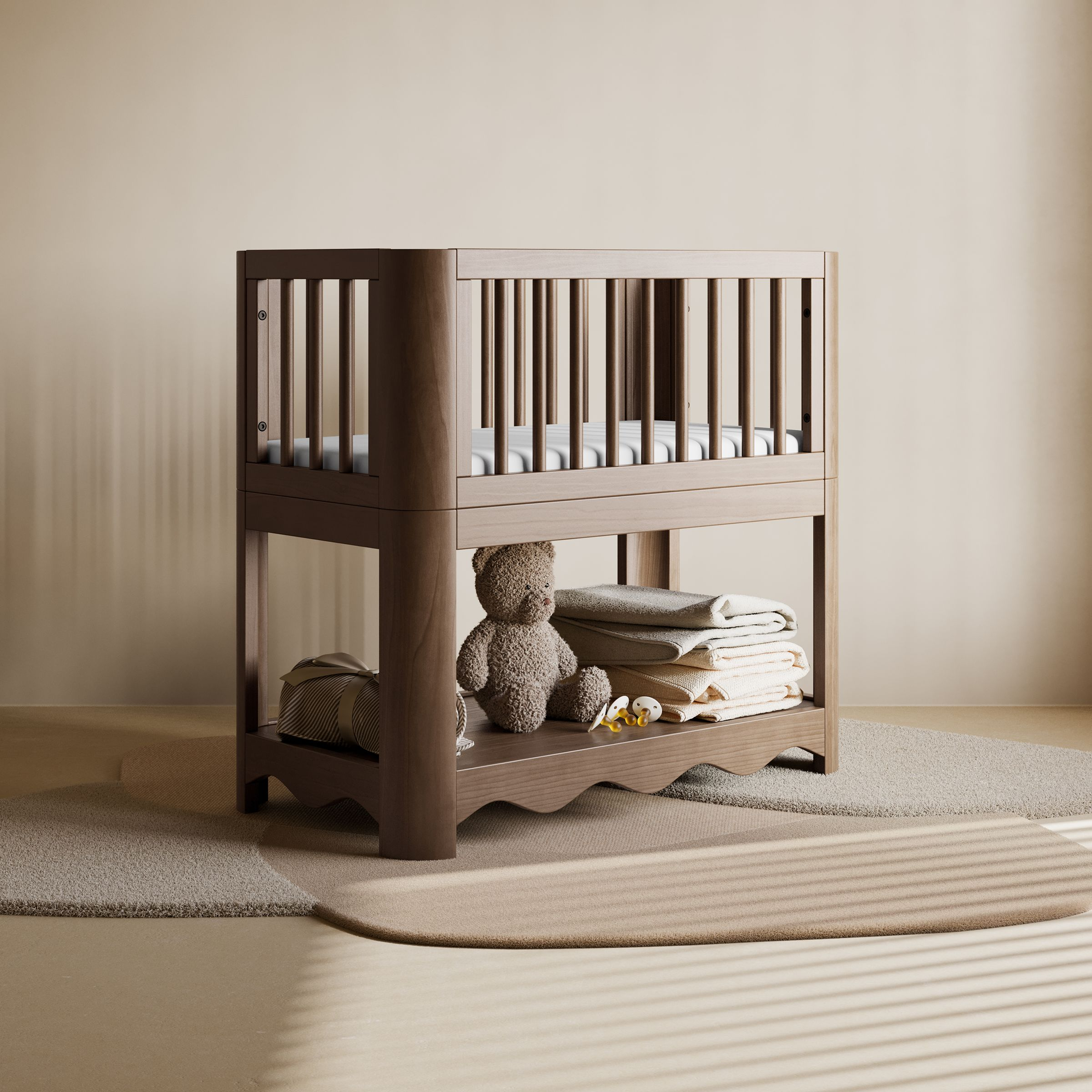 Storkcraft Casablanca 3-in-1 Convertible Bassinet - Hazelnut.