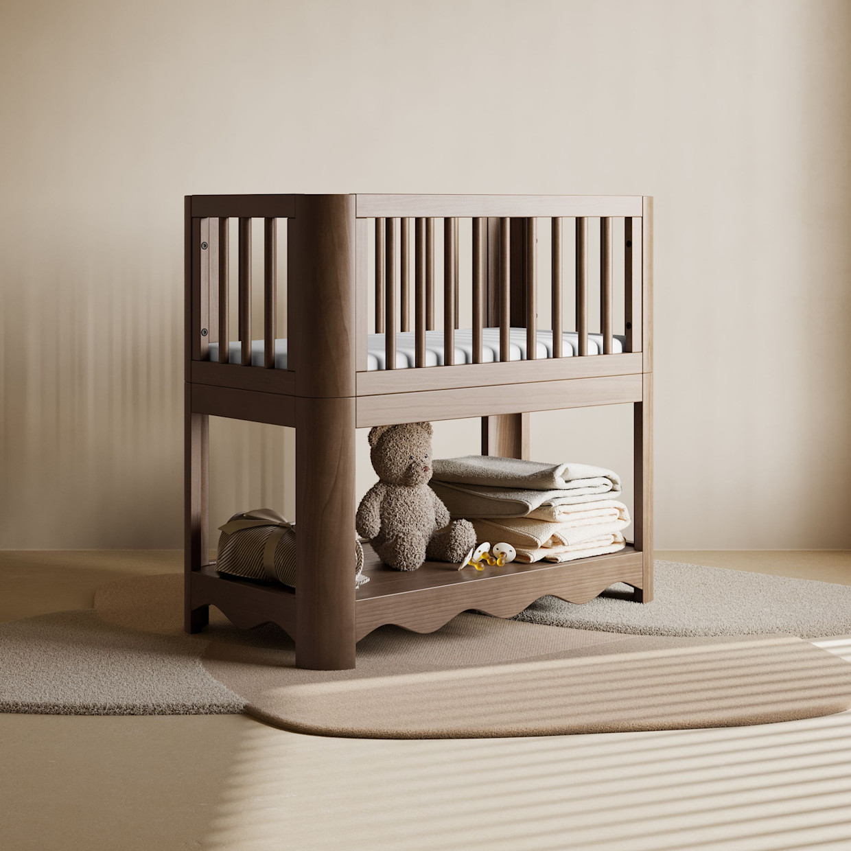Storkcraft Casablanca 3-in-1 Convertible Bassinet - Hazelnut.