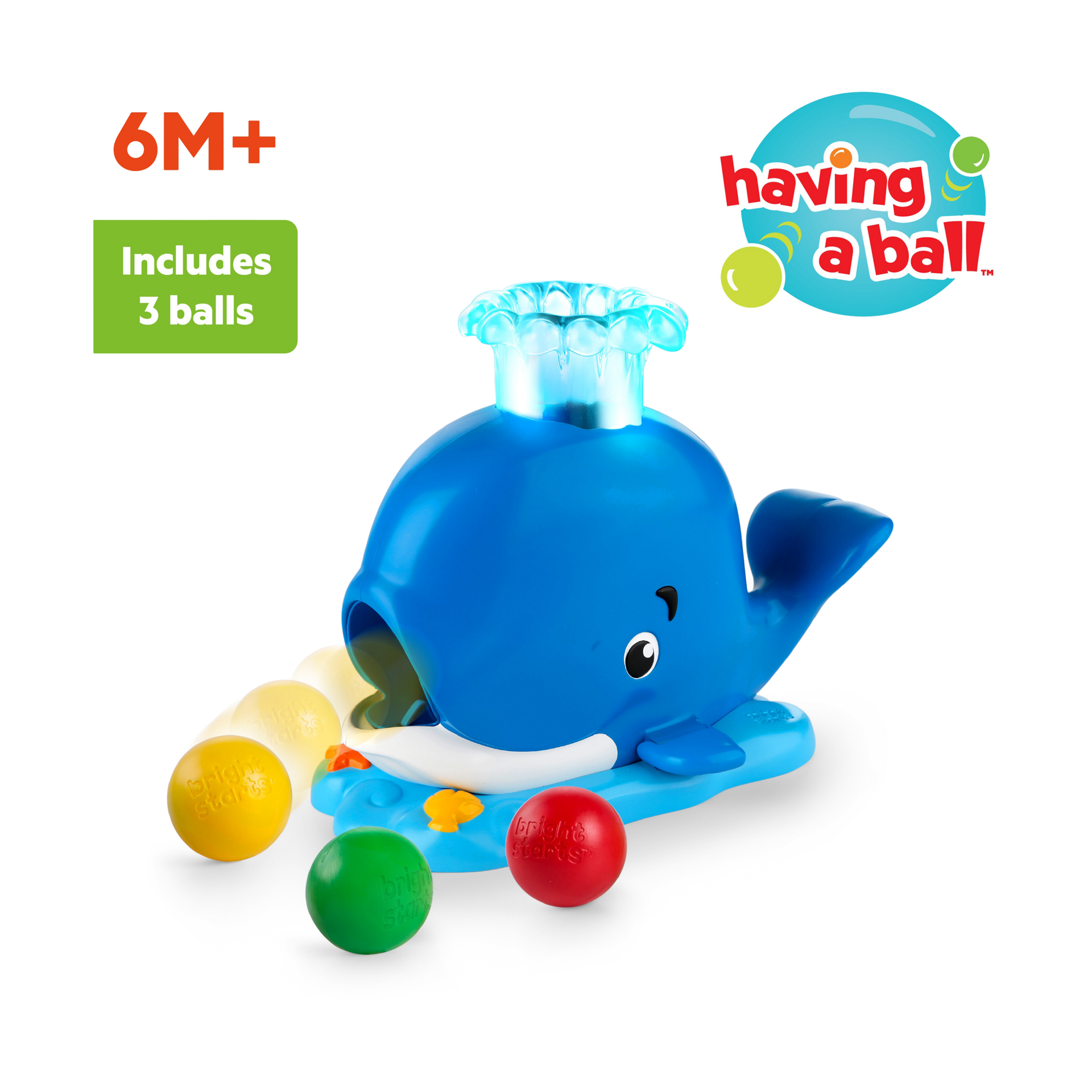 Bright Starts Silly Spout Whale Ball Popper Baby Activity Toy.