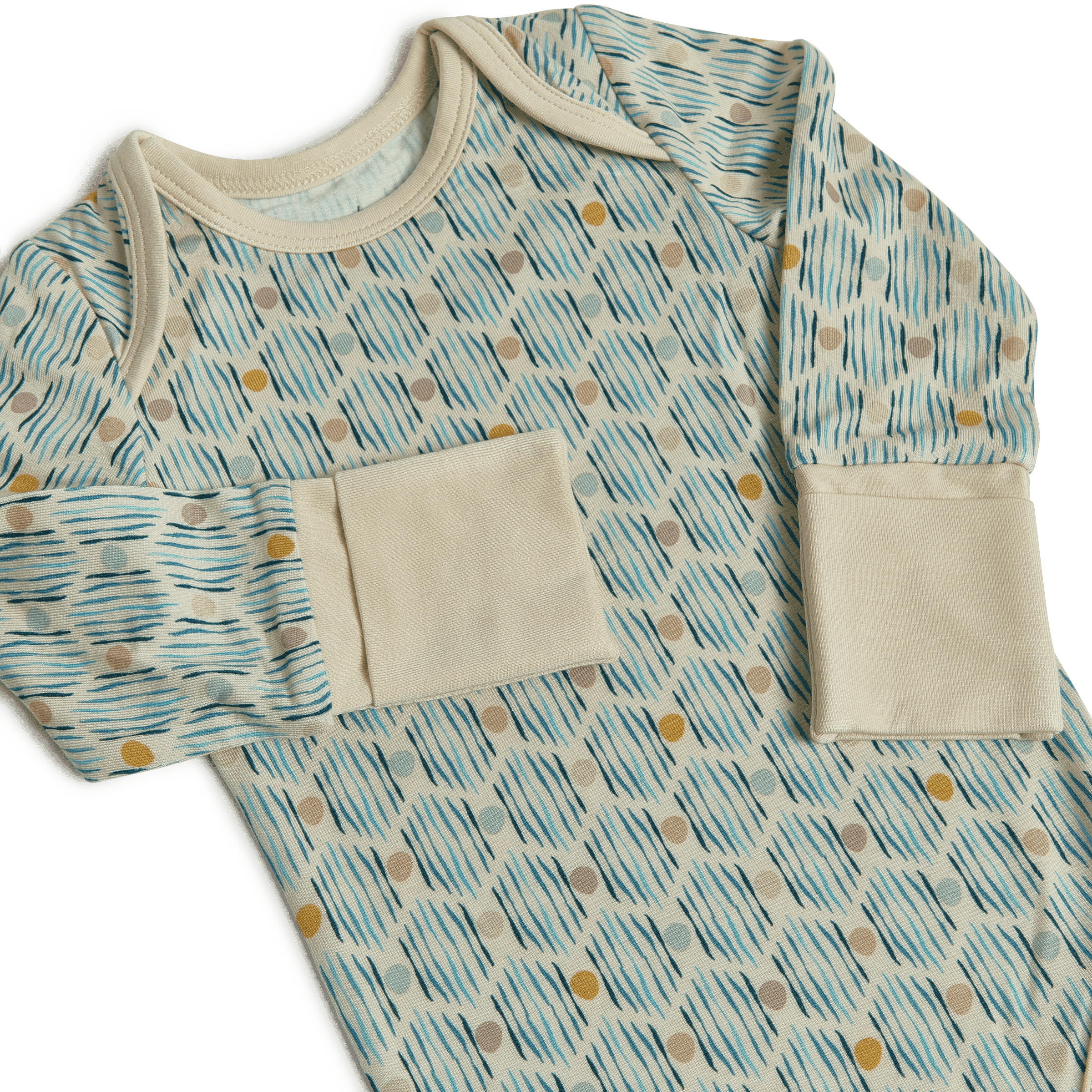 Tiny Kind Bamboo Viscose 3-Piece Outfit Set-Long Sleeve Bodysuit, Pants & Bib - Multi Print, 0-3 M.