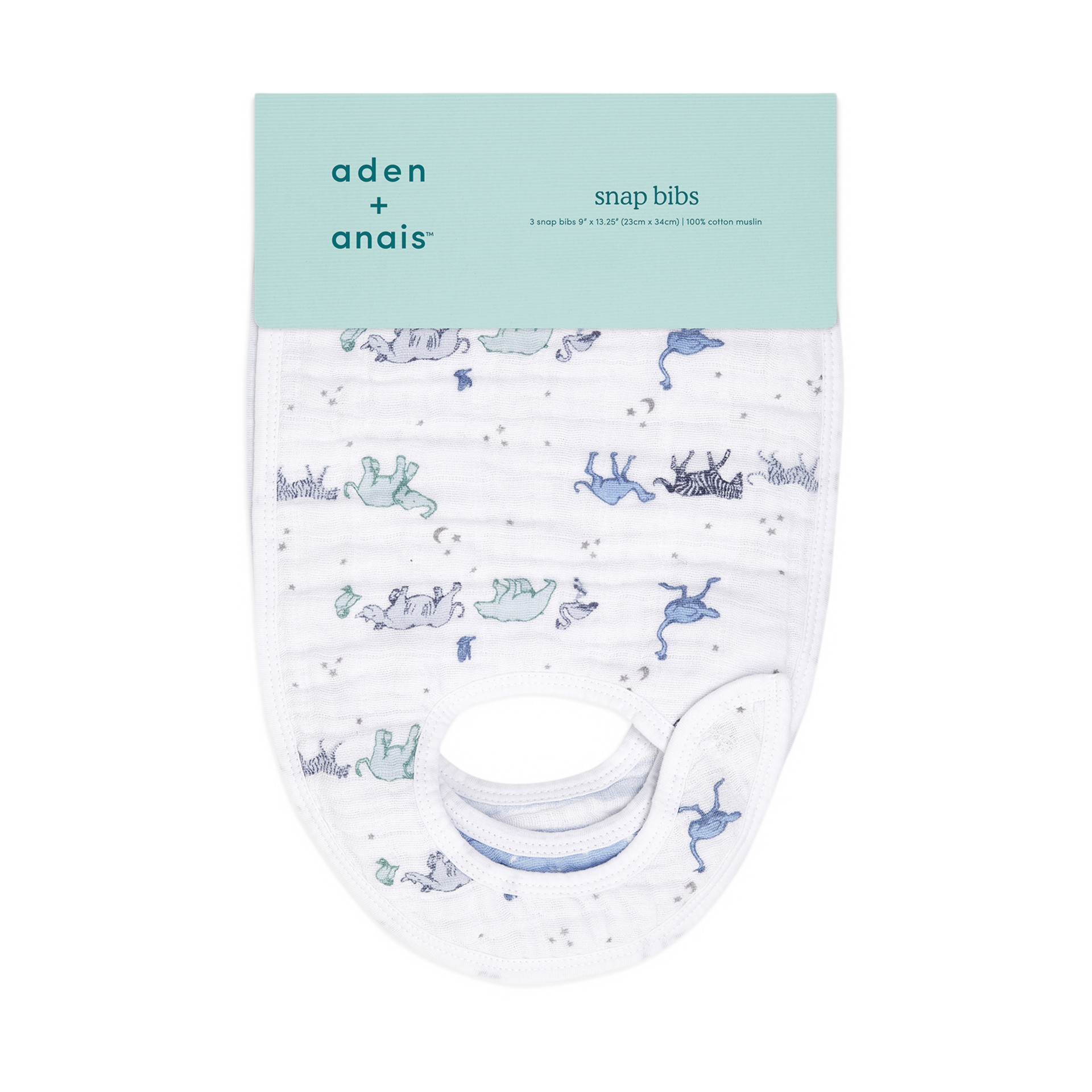 Aden + Anais Cotton Muslin Snap Bibs (3 Pack) - Rising Star.