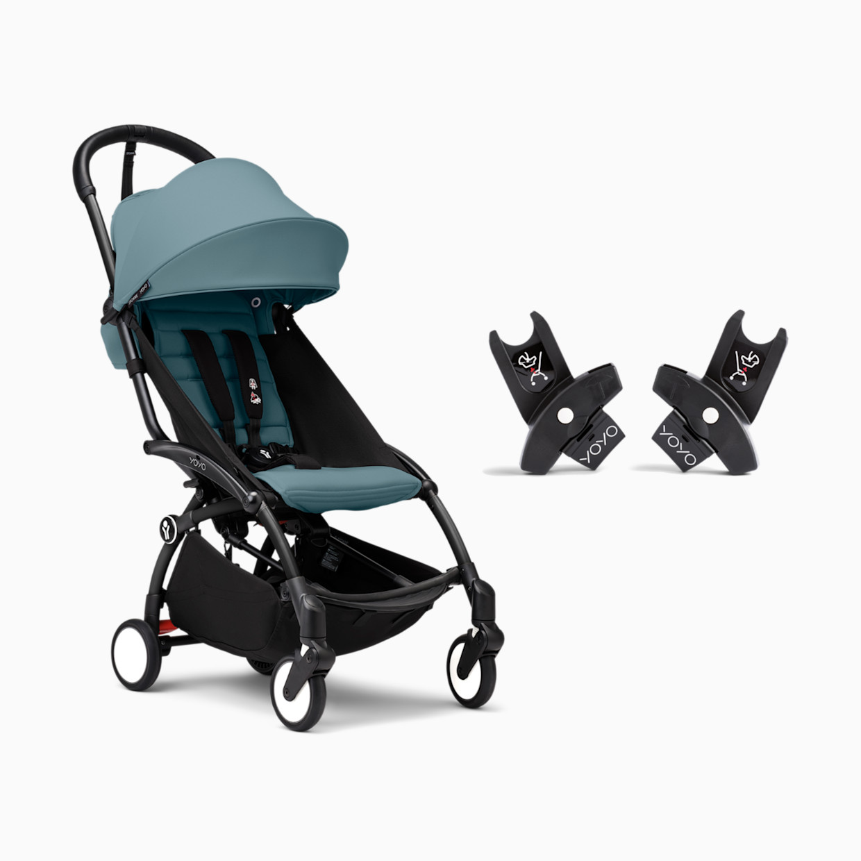 Stokke YOYO³ Stroller and Car Seat Adapter Bundle - Aqua.