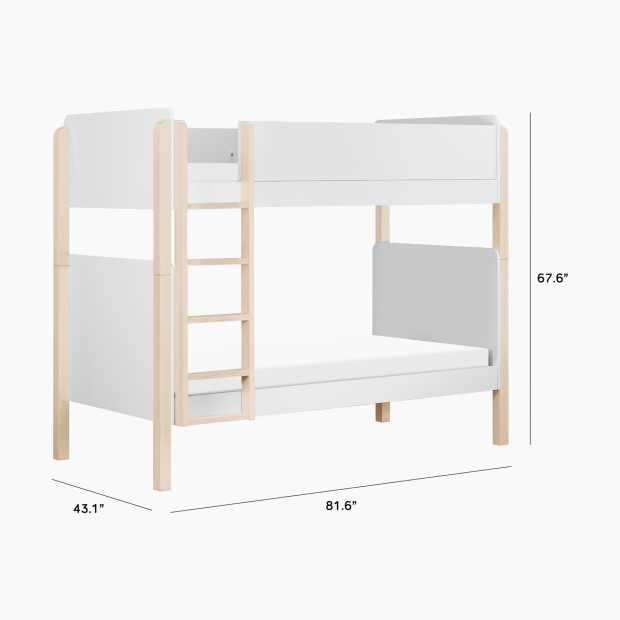 babyletto TipToe Bunk Bed - White / Washed Natural.