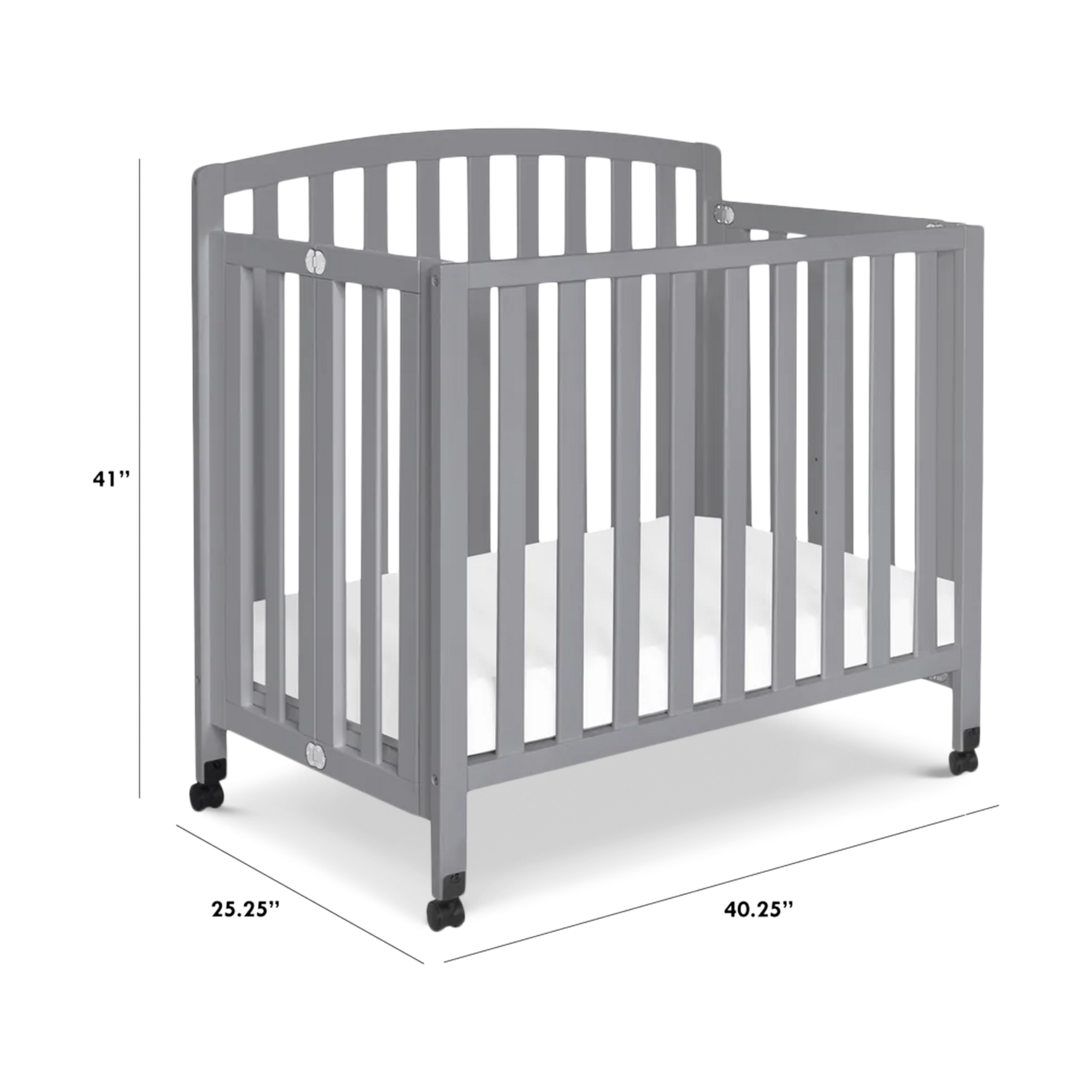 daVinci Dylan Folding Portable 3-in-1 Mini Crib - Grey.