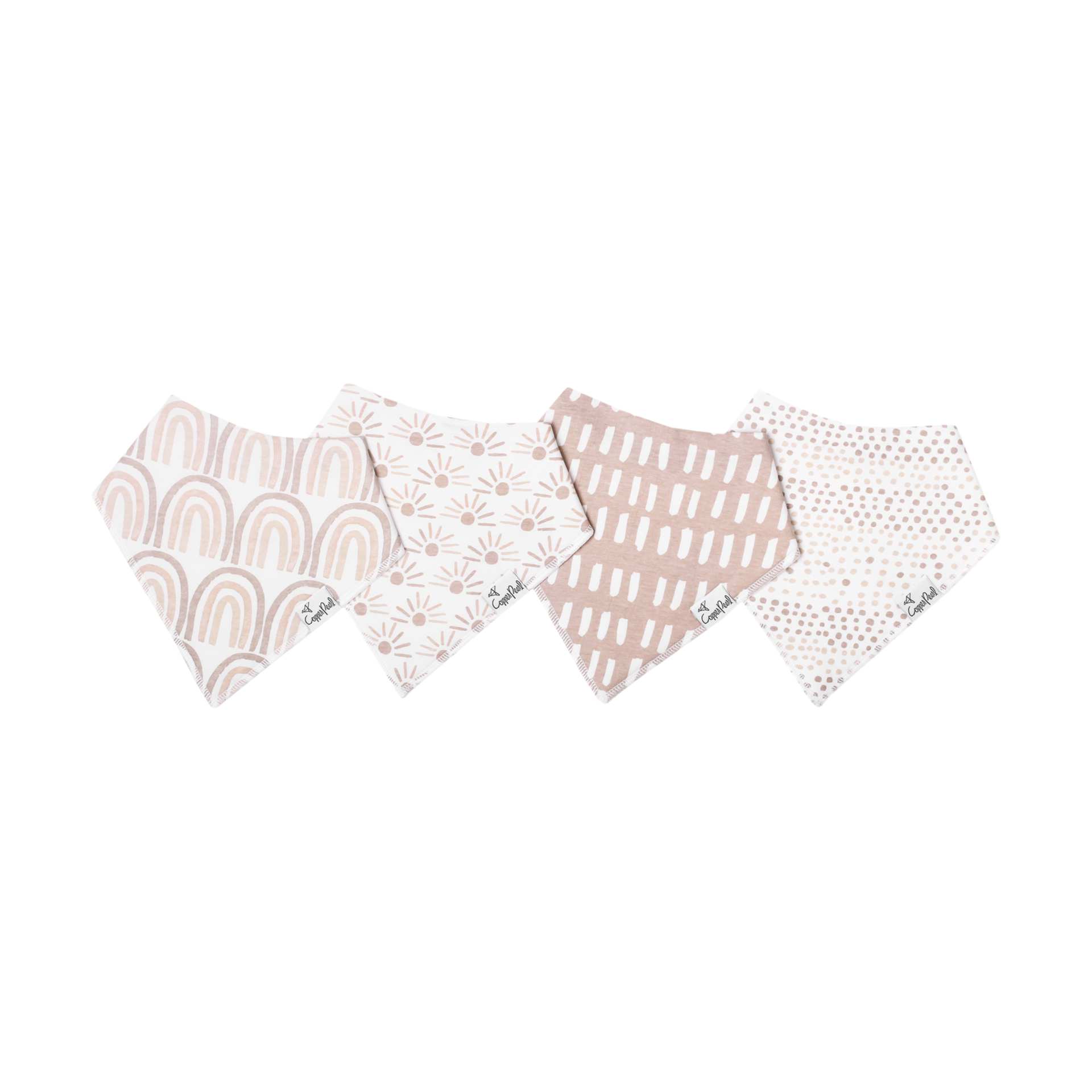 Copper Pearl Printed Bandana Bib Set (4-Pack) - Bliss.