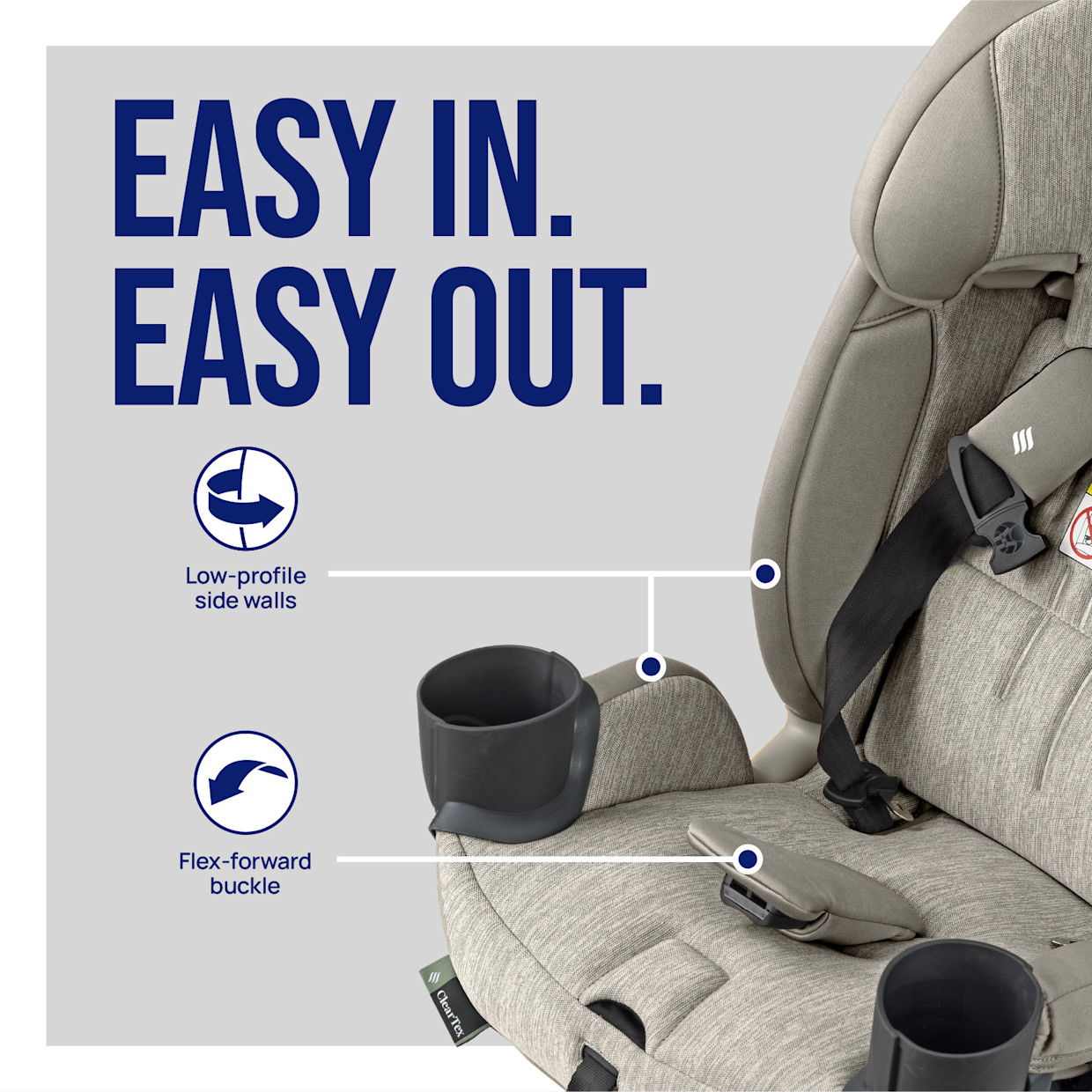 Chicco Fit3x ClearTex Ultra-Slim All-in-One Car Seat - Black.