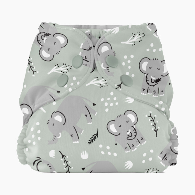Esembly Recycled Diaper Cover (Outer) + Swim Diaper - Elephants, Size 2 (18-35 Lbs).
