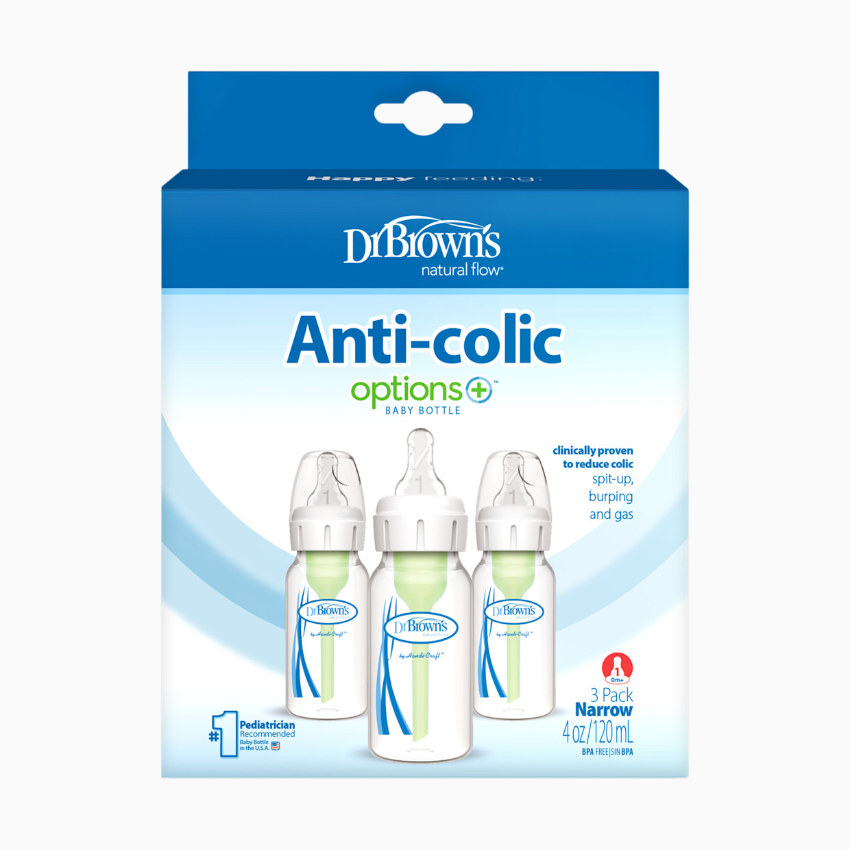 Dr. Brown's Anti-colic Options+ Narrow Baby Bottle - 4 Oz.