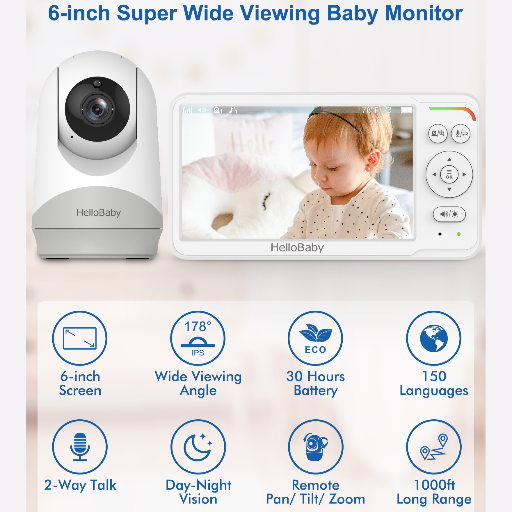 HelloBaby 6.0" Video Baby Monitor.