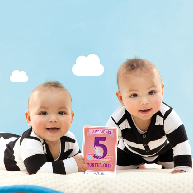 Milestone Baby's First Year Twins Photo Cards.