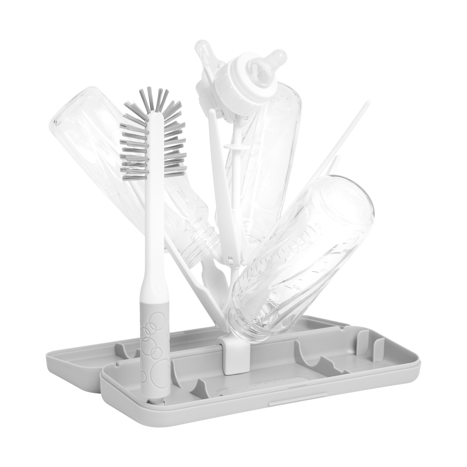 Ubbi On-The-Go Drying Rack and Brush.