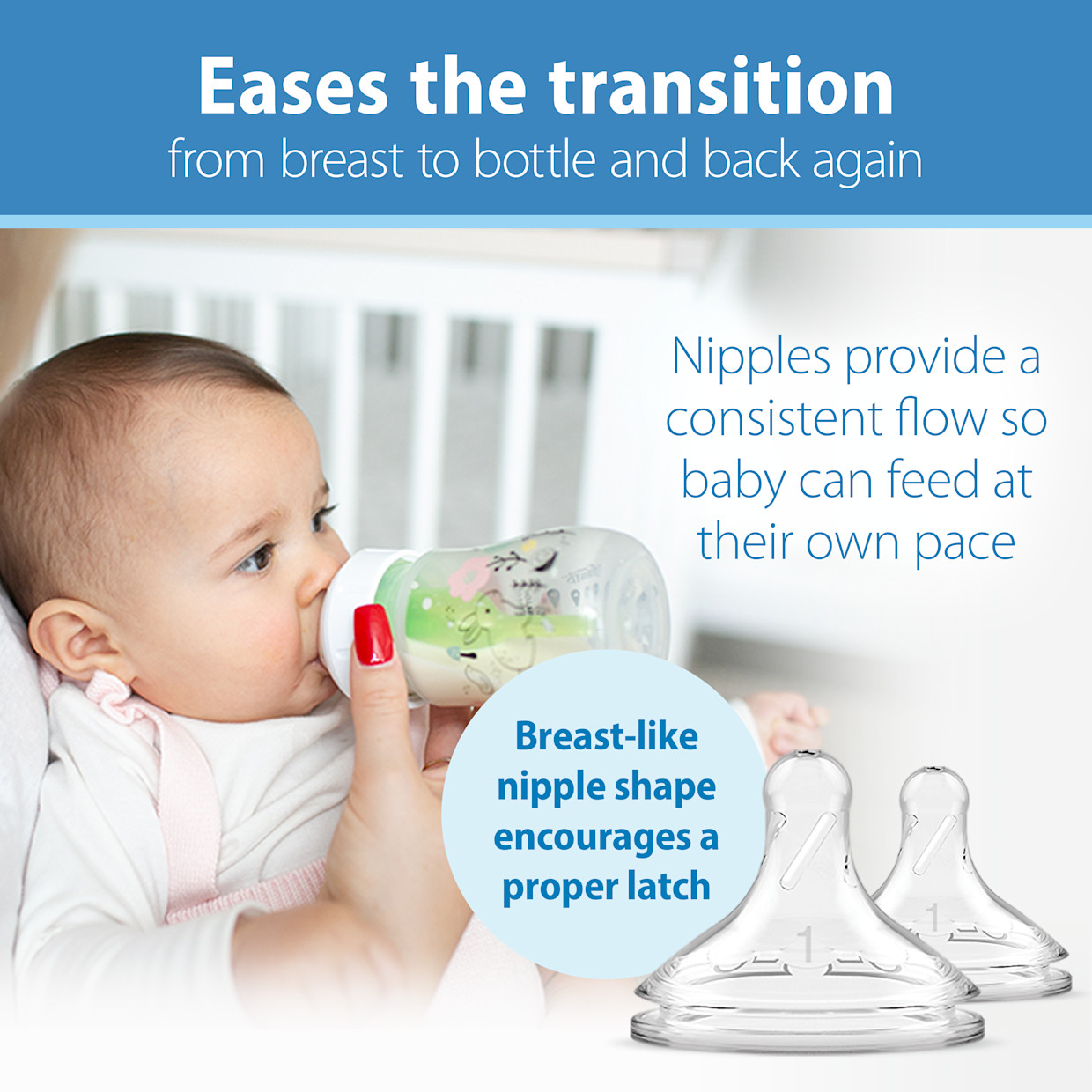 Dr. Brown's Anti-colic Options+ Wide-Neck Baby Bottle, 5oz (2 Pack) - Woodland Designs, 5 Oz.