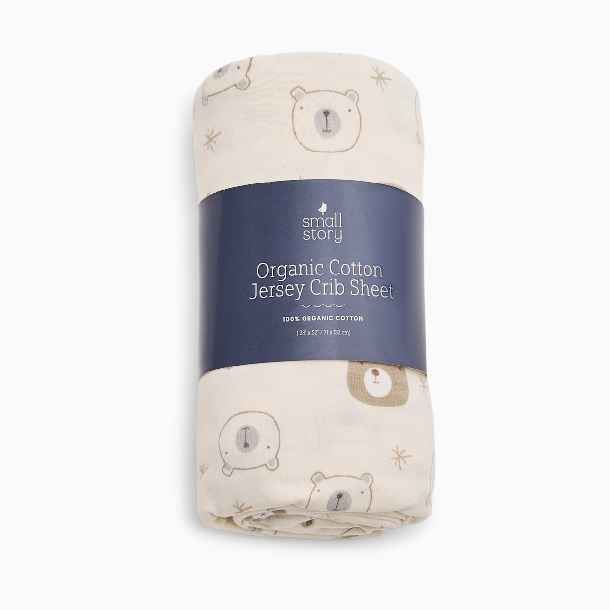 Small Story Organic Cotton Jersey Crib Sheet - Little Bear.