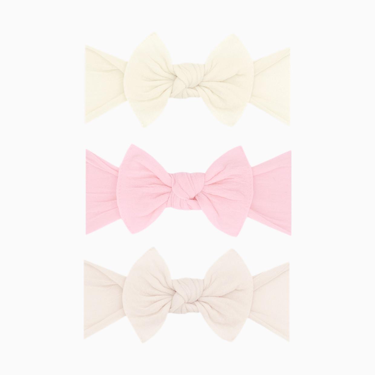 Baby Bling Itty Bitty Knot Set (3 Pack) - Ivory/Rose Quartz/Oatmeal, Os.