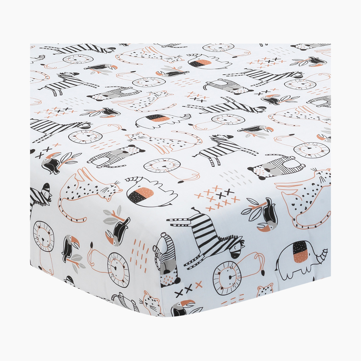 Lambs & Ivy Cotton Fitted Crib Sheet - Patchwork Jungle.