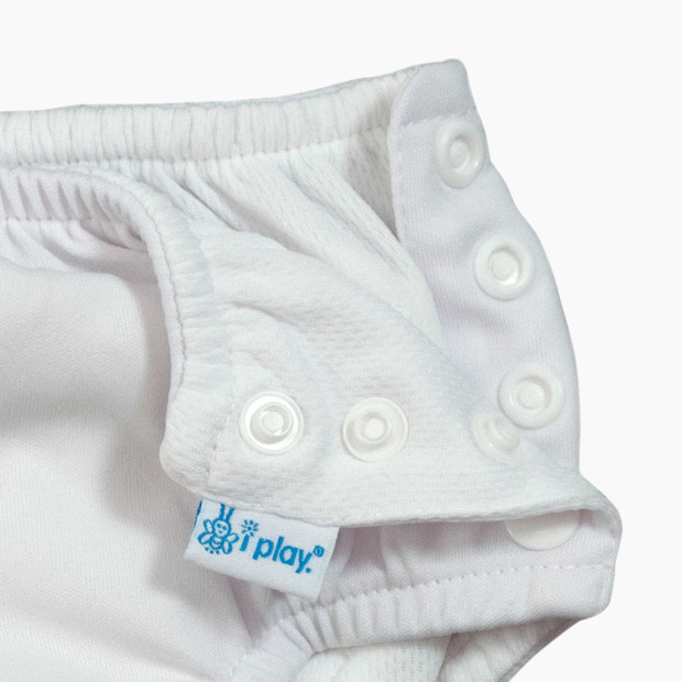 GREEN SPROUTS Snap Reusable Absorbent Swim Diaper - White, 6 Months.